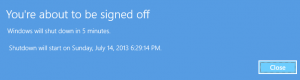 SHUTDOWN Notification in Windows 8